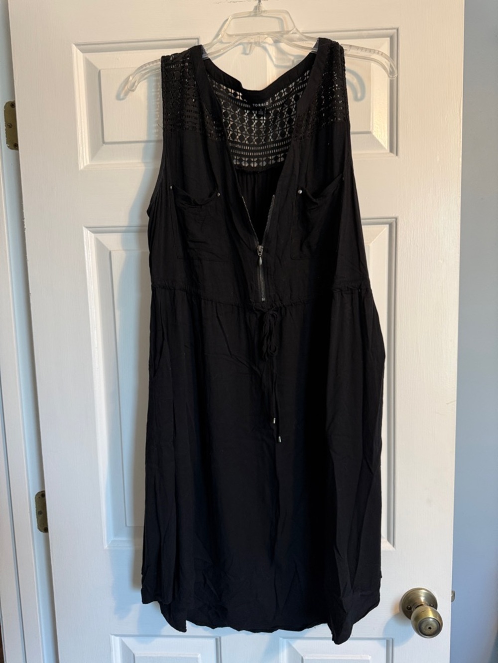 torrid Black Crochet Yoke Sleeveless Dress
